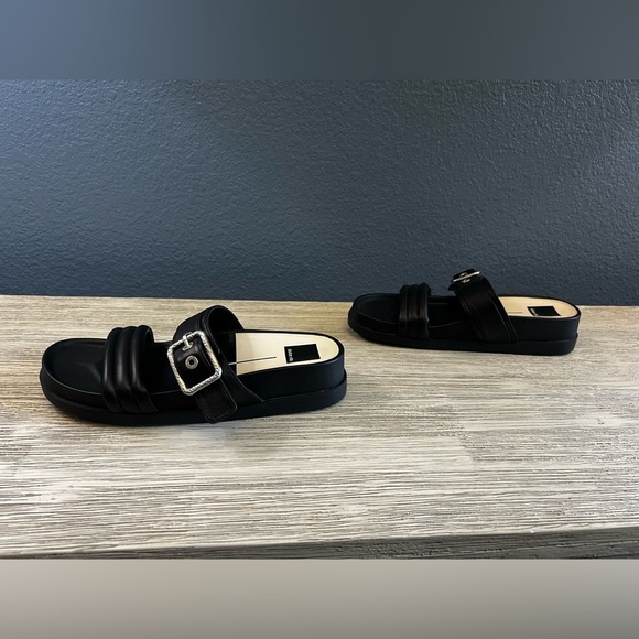 Dolce Vita Soya Black Sandals Silver Buckles - Picture 4 of 9